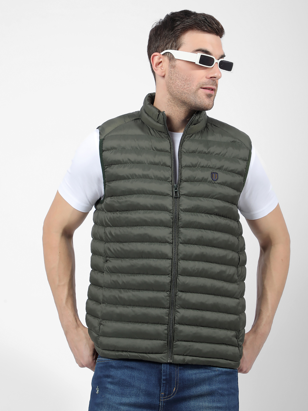 Numero Uno Men Solid Green Regular Fit Puffer Jacket